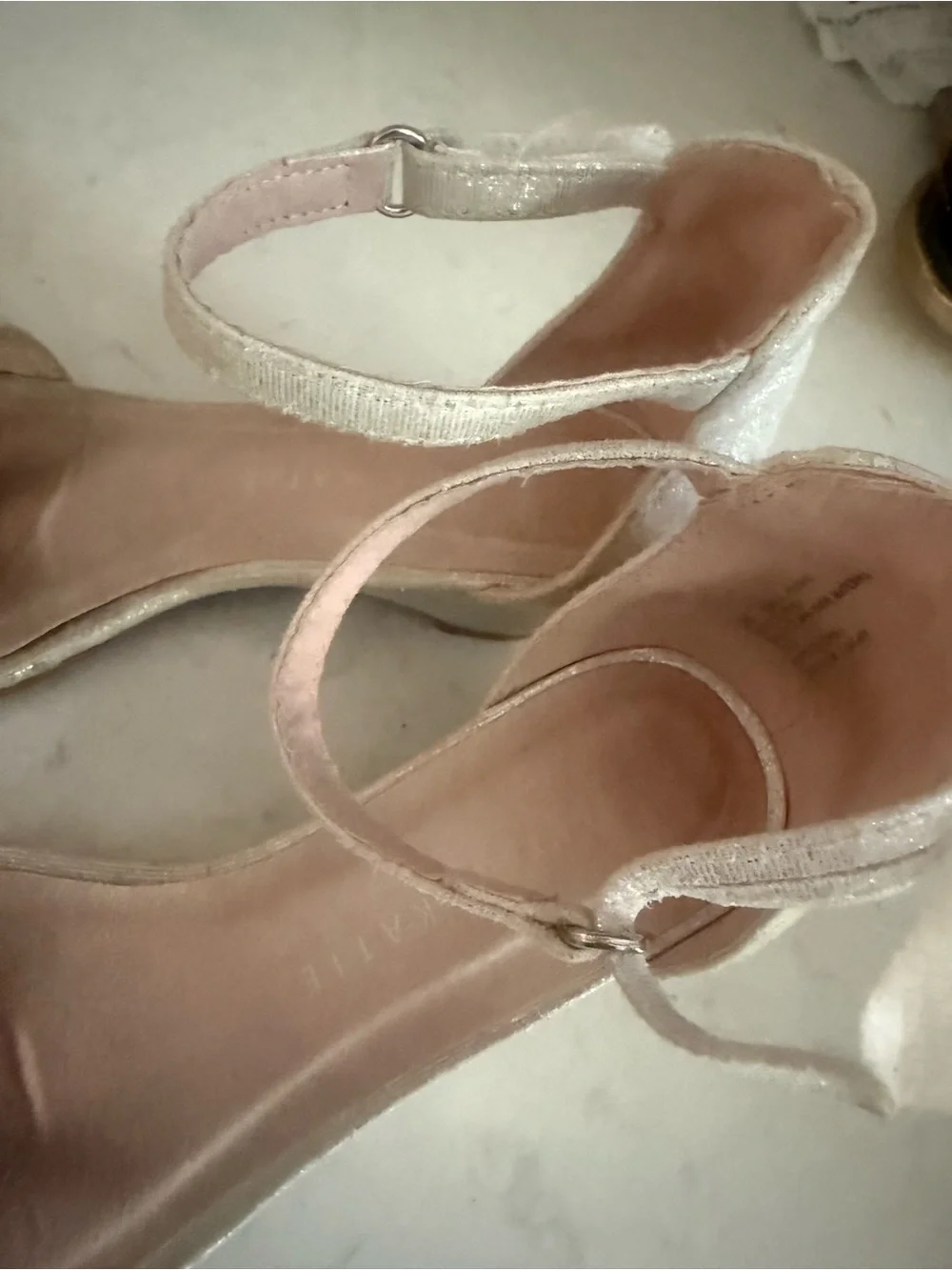 Guess Silver Bow Ankle-Strap Sandals